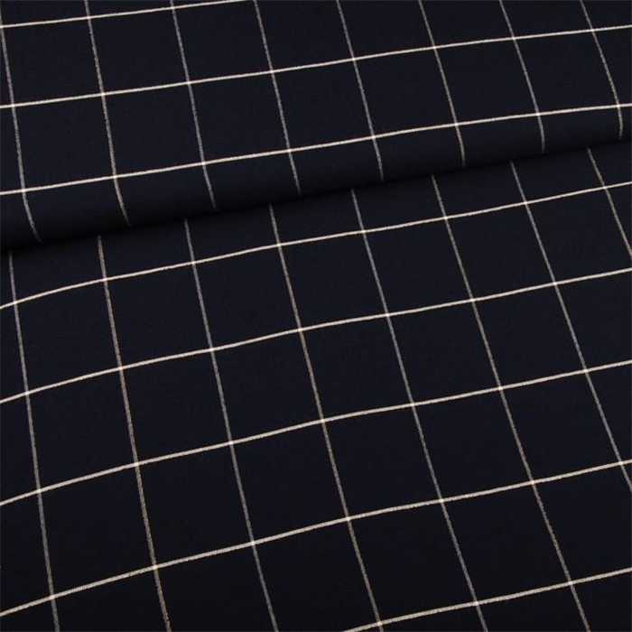 Viscose navy carreaux lurex Viscose navy carreaux lurex