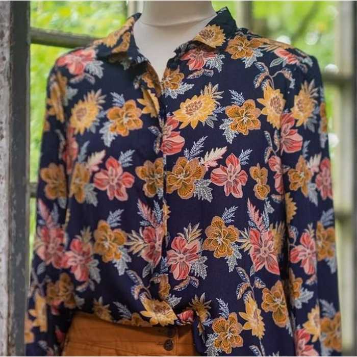 Viscose Pink and yellow flowers Viscose Pink and yellow flowers
