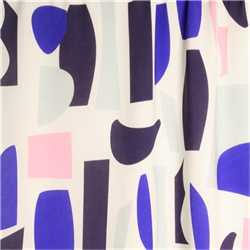 Viscose White with soft abstract shapes - Coupon de 1,10 m