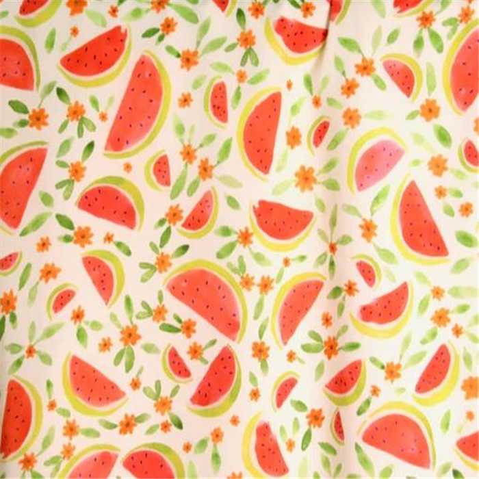 Viscose White with watermelons Viscose White with watermelons