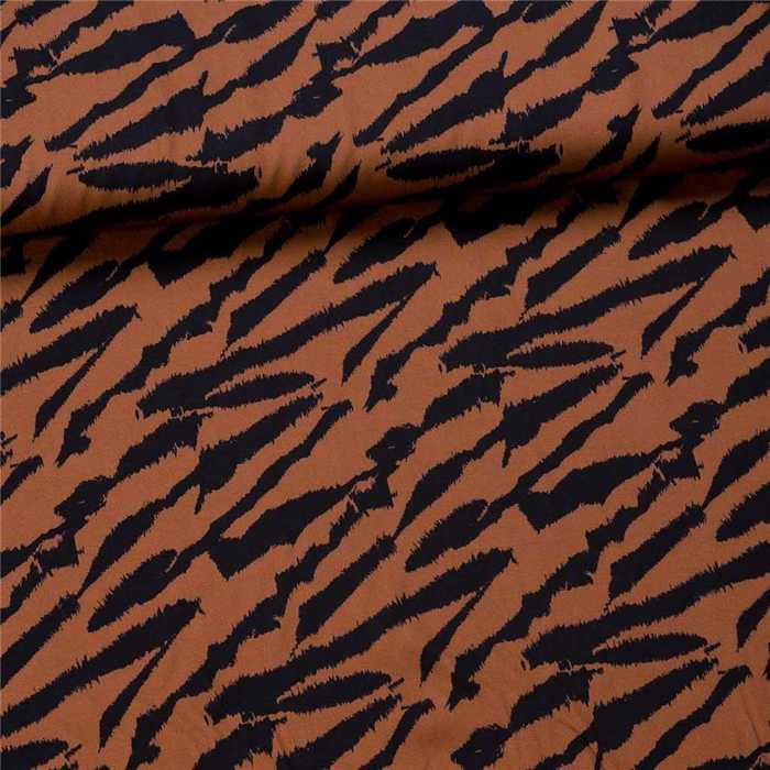 Viscose zébrée brique & noir Viscose zébrée brique & noir