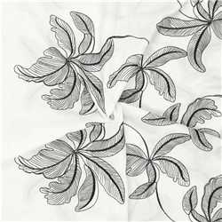 Voile de coton brodé Tropica Black